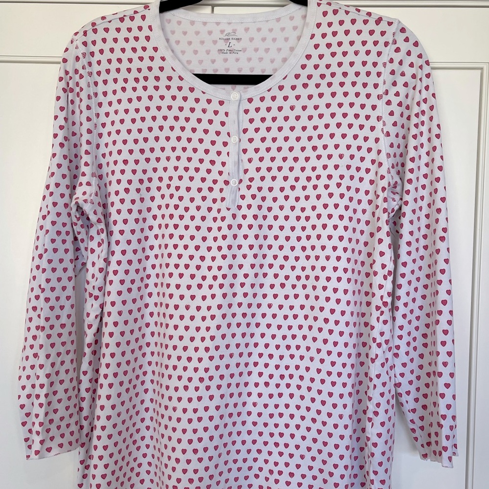 Roller Rabbit pink heart pajamas size large